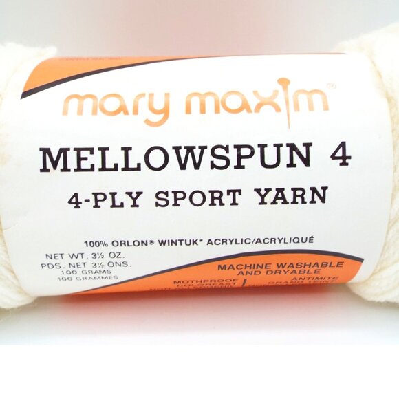 Vintage Mary Maxim Mellowspun 4 Sport Yarn 4-Ply Lot of 4 Made in USA - Picture 4 of 8